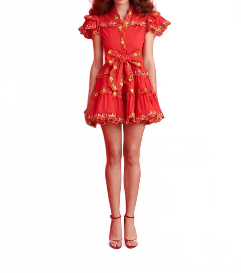 NEW CELIA B haze mini dress in red